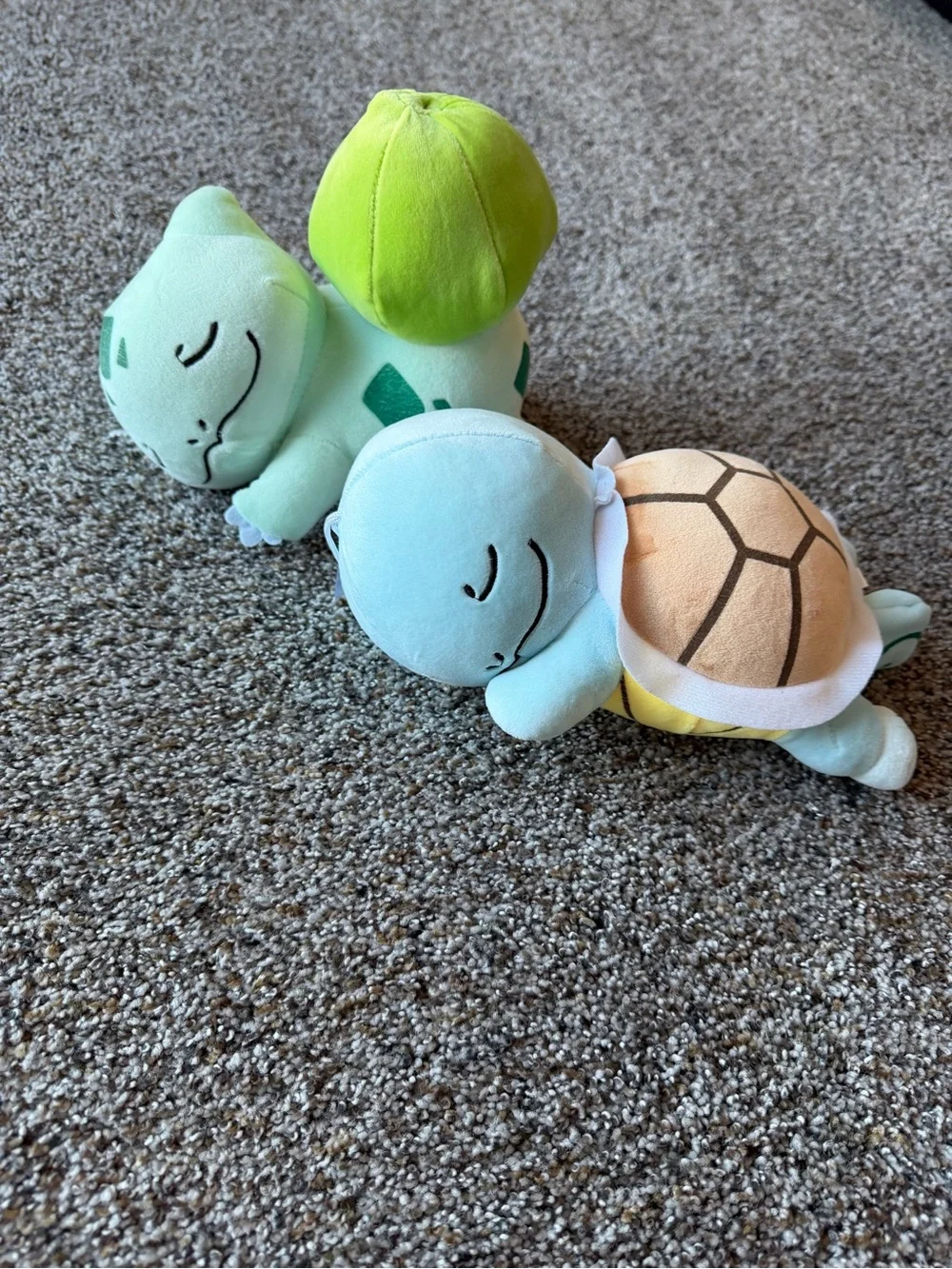 Pokemon Bulbasaur Squirtle Sleeping Plush Bundle Soft Stuffed Animals New